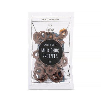 Chocamama Sweet & Salty Milk Choc Pretzels 100g