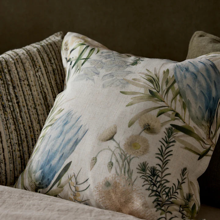 Madras Link Native Garden Blue Cushion