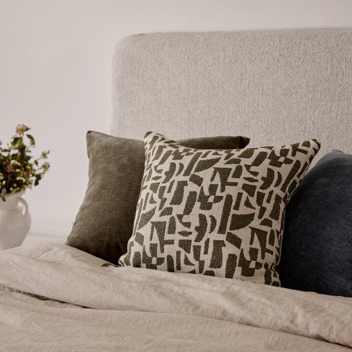 Madras Link Metro Jacquard Cushion - Olive