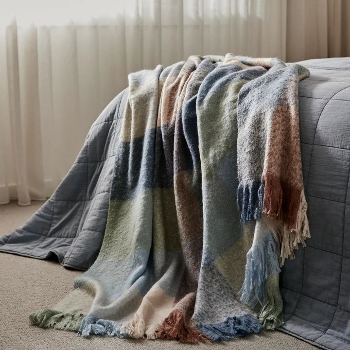 Madras Link Dana Spruce Brushed Throw