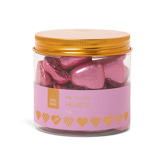 Chocamama Foiled Hearts Tub 175g - Pink