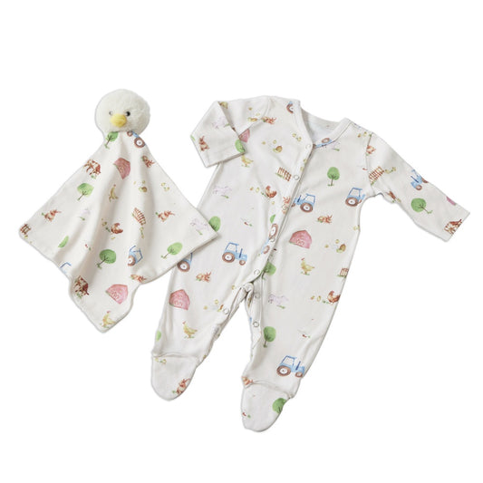 Jiggle & Giggle Romper & Comforter Set - Barnyard Babies