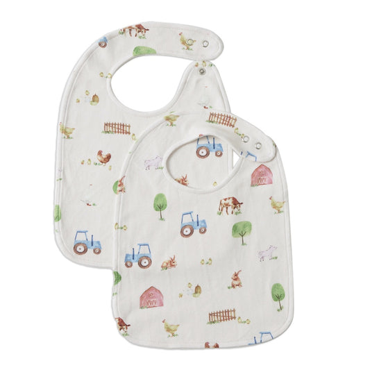 Jiggle & Giggle Set/2 Jersey Bibs - Barnyard Babies