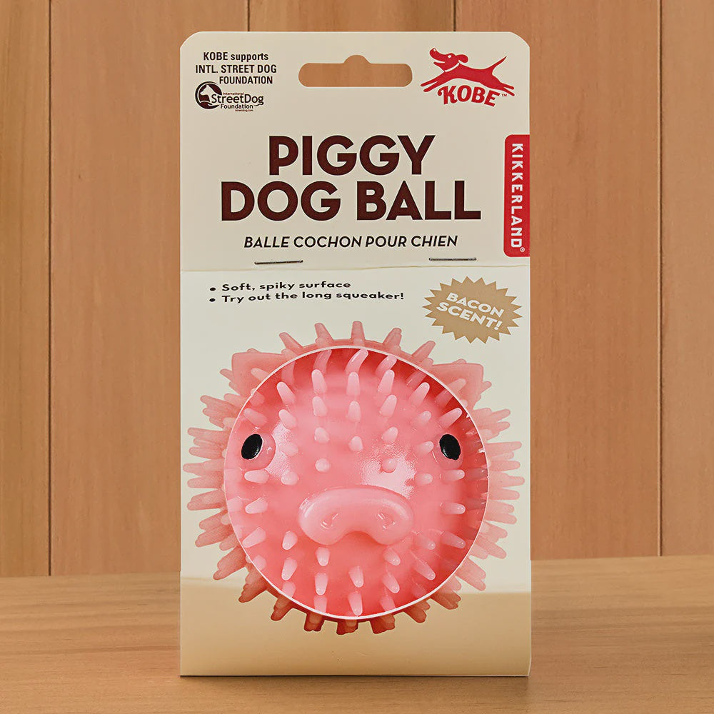 Kikkerland Kobe Pig Dog Ball - Bacon Flavoured