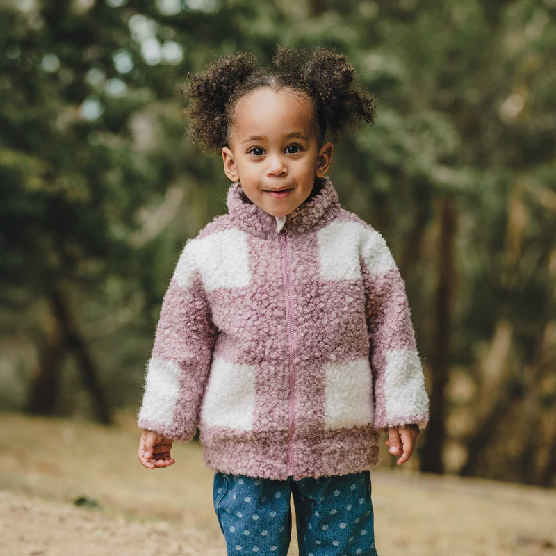 Kynd Baby Sherpa Check Jacket - Dusty Lilac