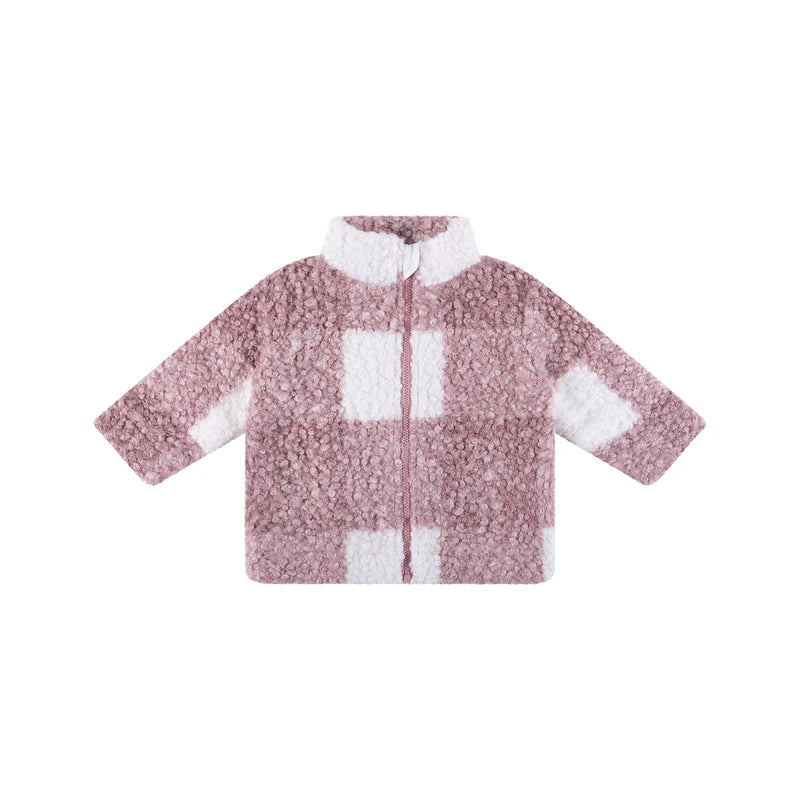 Kynd Baby Sherpa Check Jacket - Dusty Lilac