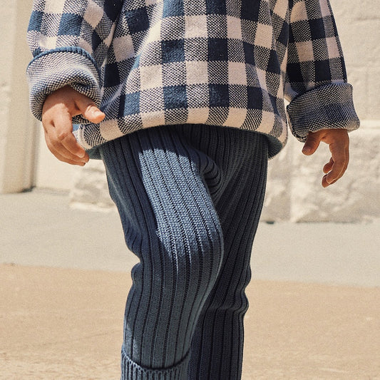 Kynd Baby Chunky Rib Knit Pant - Navy
