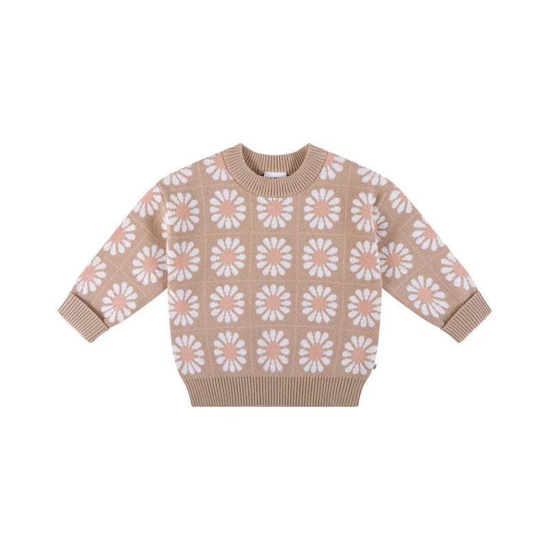 Kynd Baby Knit Jumper - Grid Floral