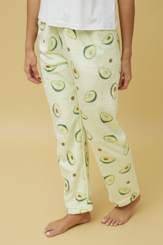 Caroline Morgan Fleece Pj Bottoms - Avocado
