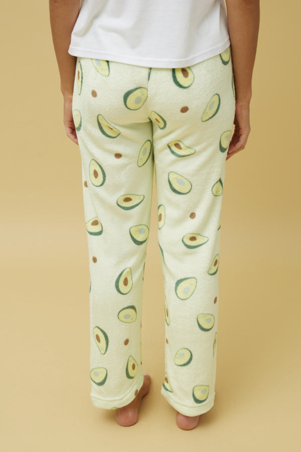 Caroline Morgan Fleece Pj Bottoms - Avocado