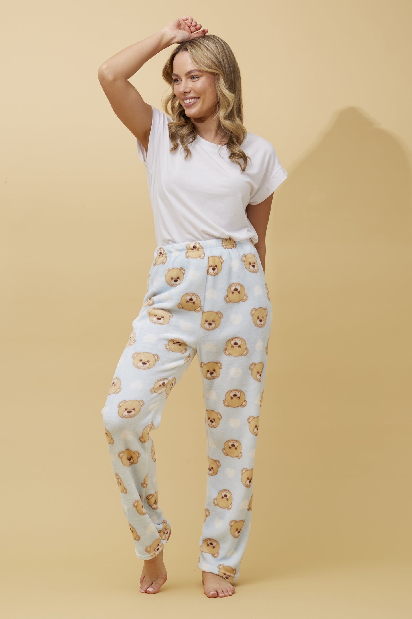 Caroline Morgan Fleece PJ Bottoms - Bear