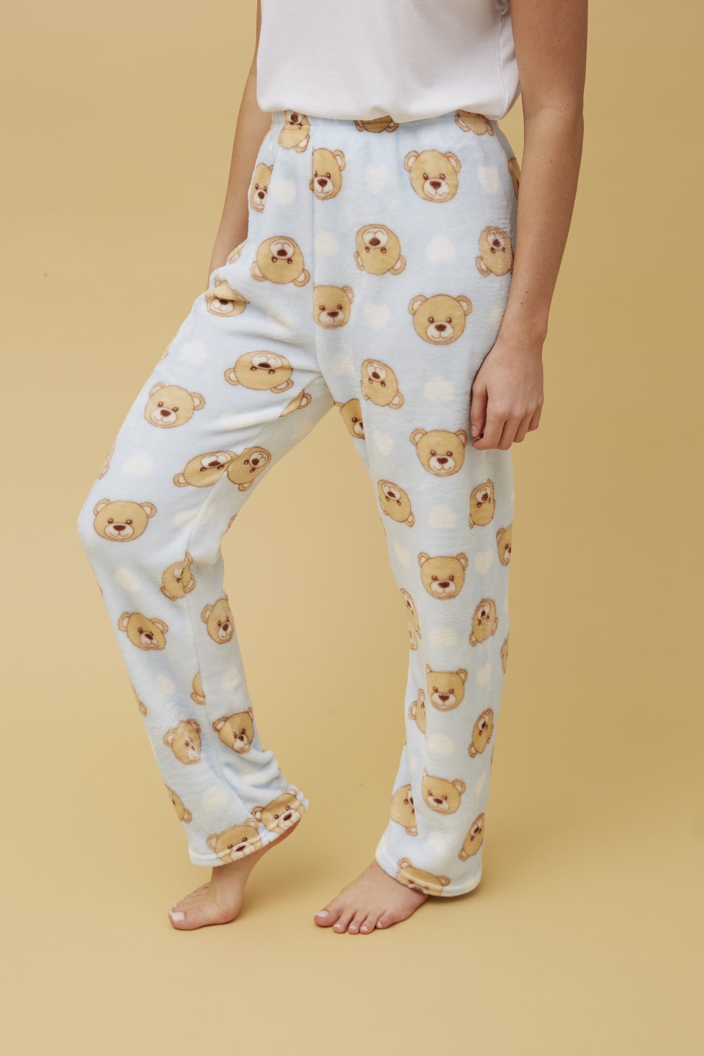 Caroline Morgan Fleece PJ Bottoms - Bear