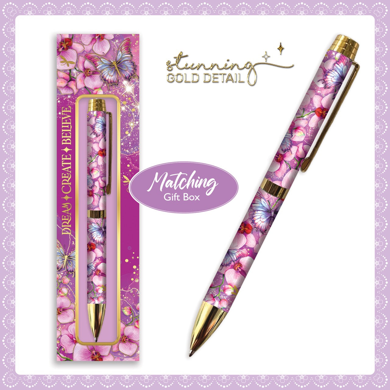 Lisa Pollock Printed Pen In Gift Box