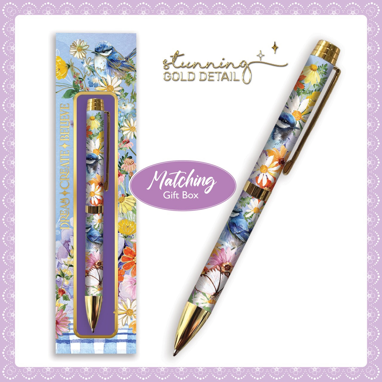 Lisa Pollock Printed Pen In Gift Box