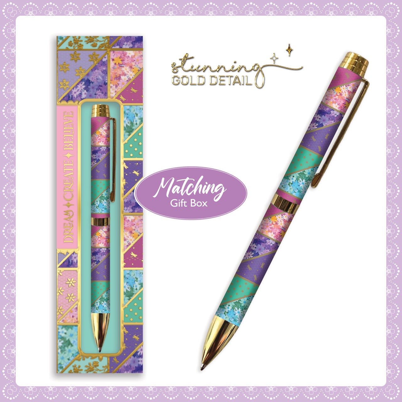 Lisa Pollock Printed Pen In Gift Box