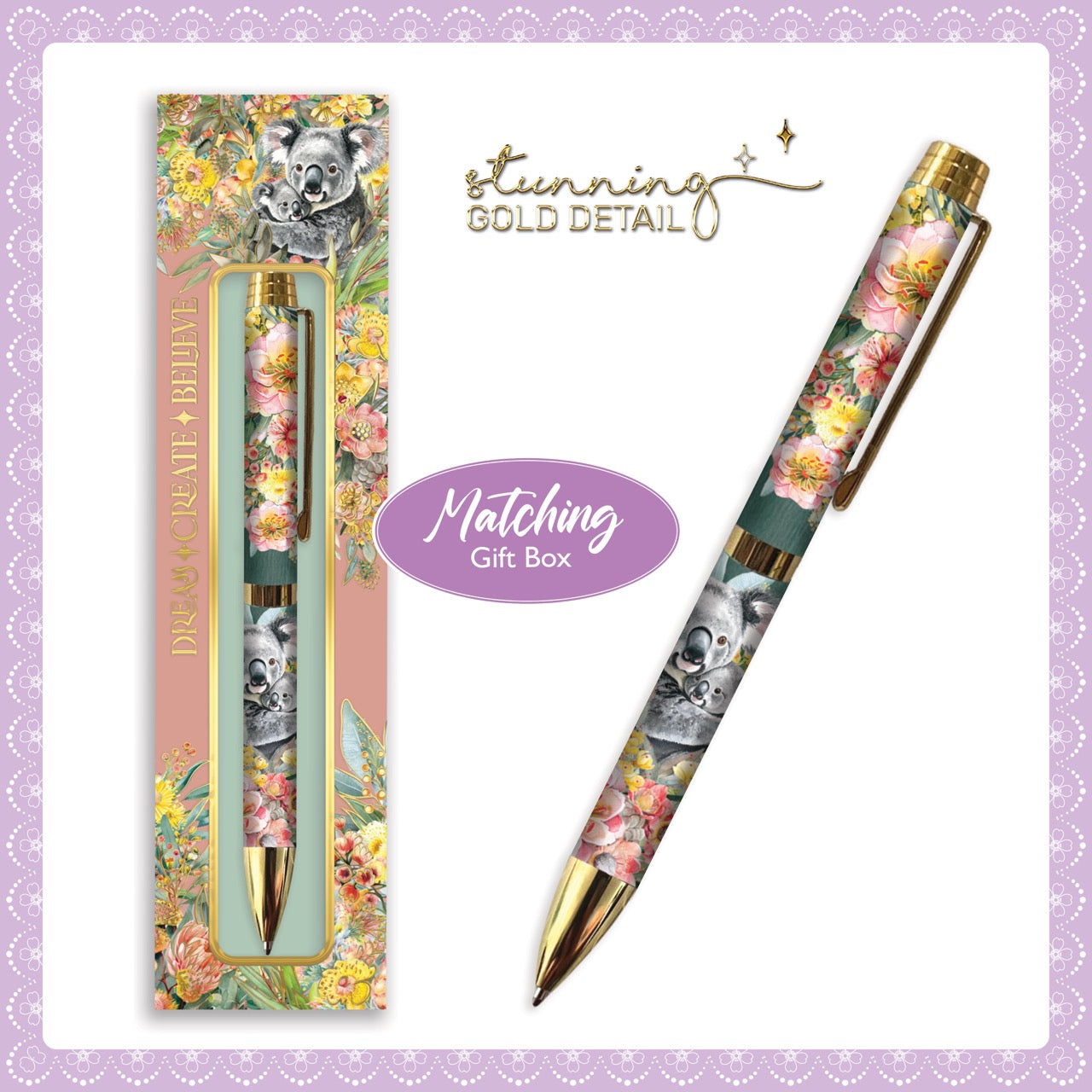 Lisa Pollock Printed Pen In Gift Box