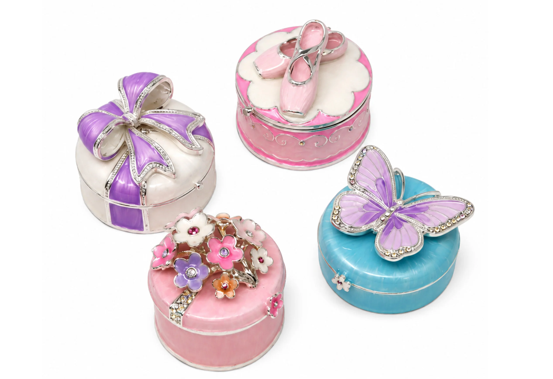 Pink Poppy Pastel Treasure Trinket Box