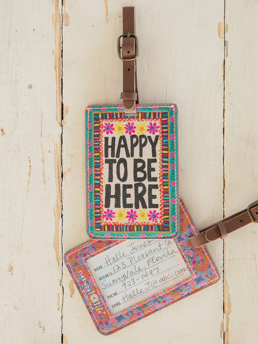 Natural Life Travel Happy Luggage Tag