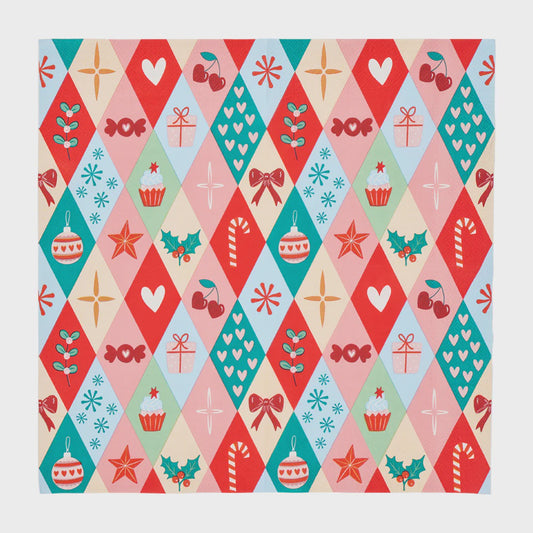 Annabel Trends Paper Napkin Christmas Harlequin 20pc