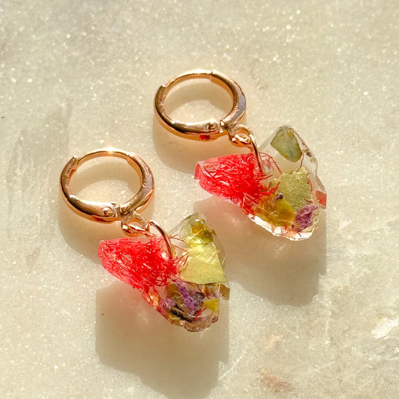 The Little Flower Handmade Lutruwita Huggies Earrings