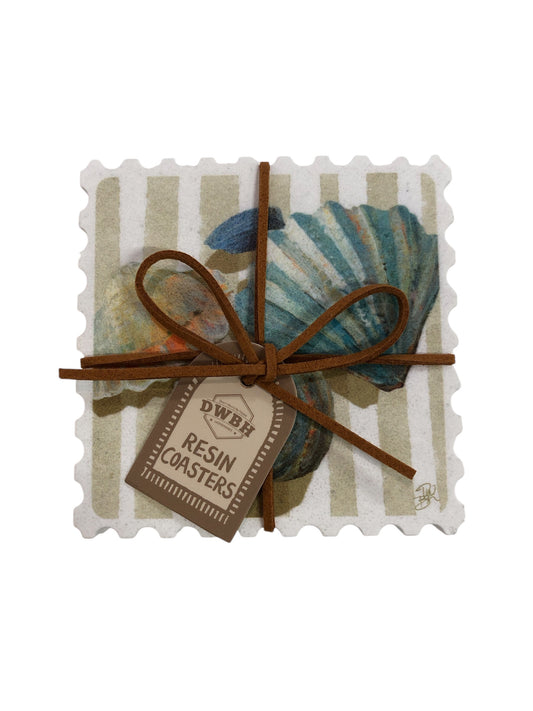 DWBH Set/4 Resin Coasters - Shells