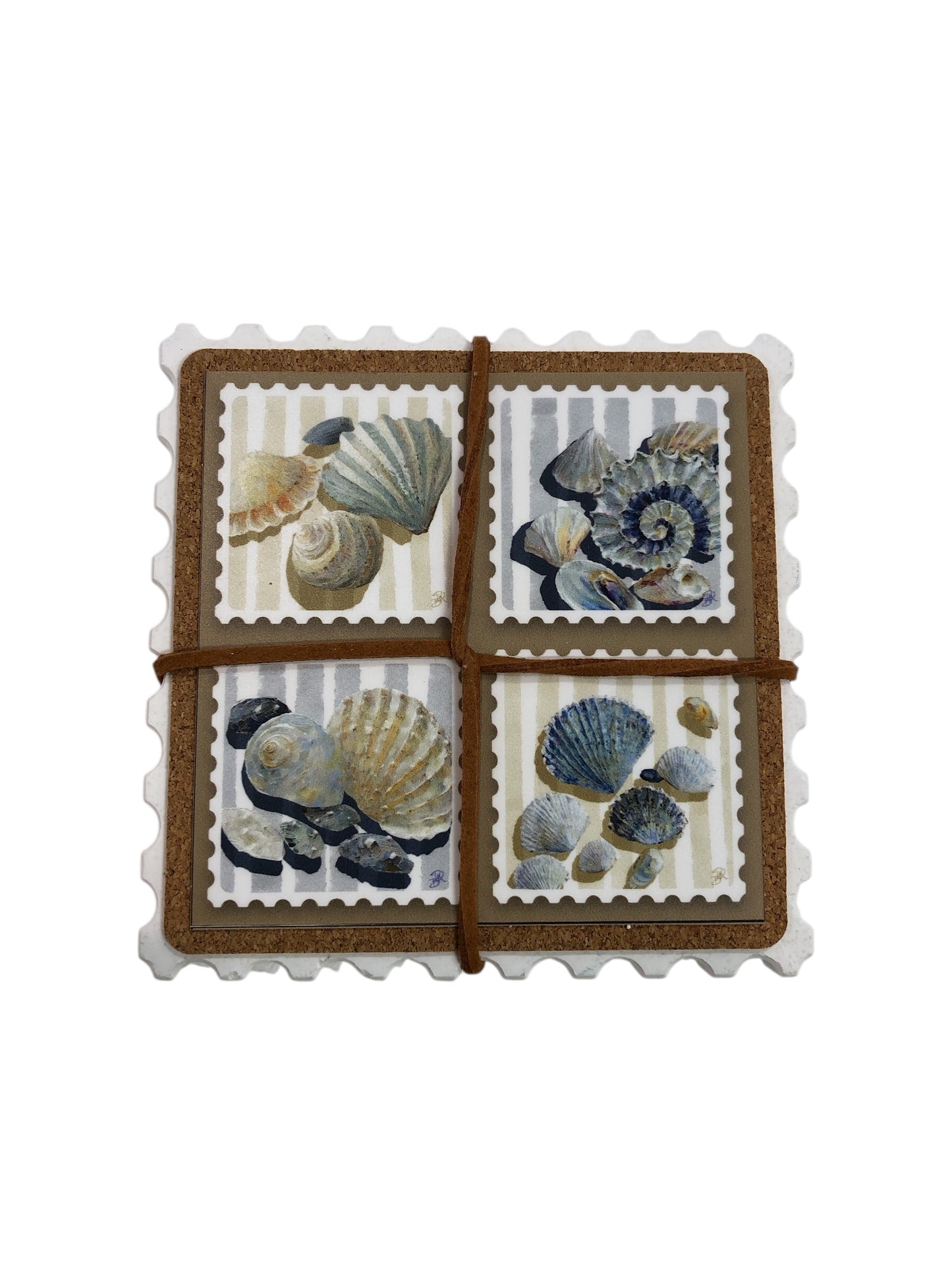 DWBH Set/4 Resin Coasters - Shells