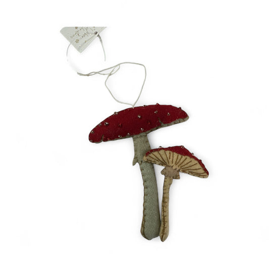 Urban Christmas Toadstool Fabric Hanging Decoration