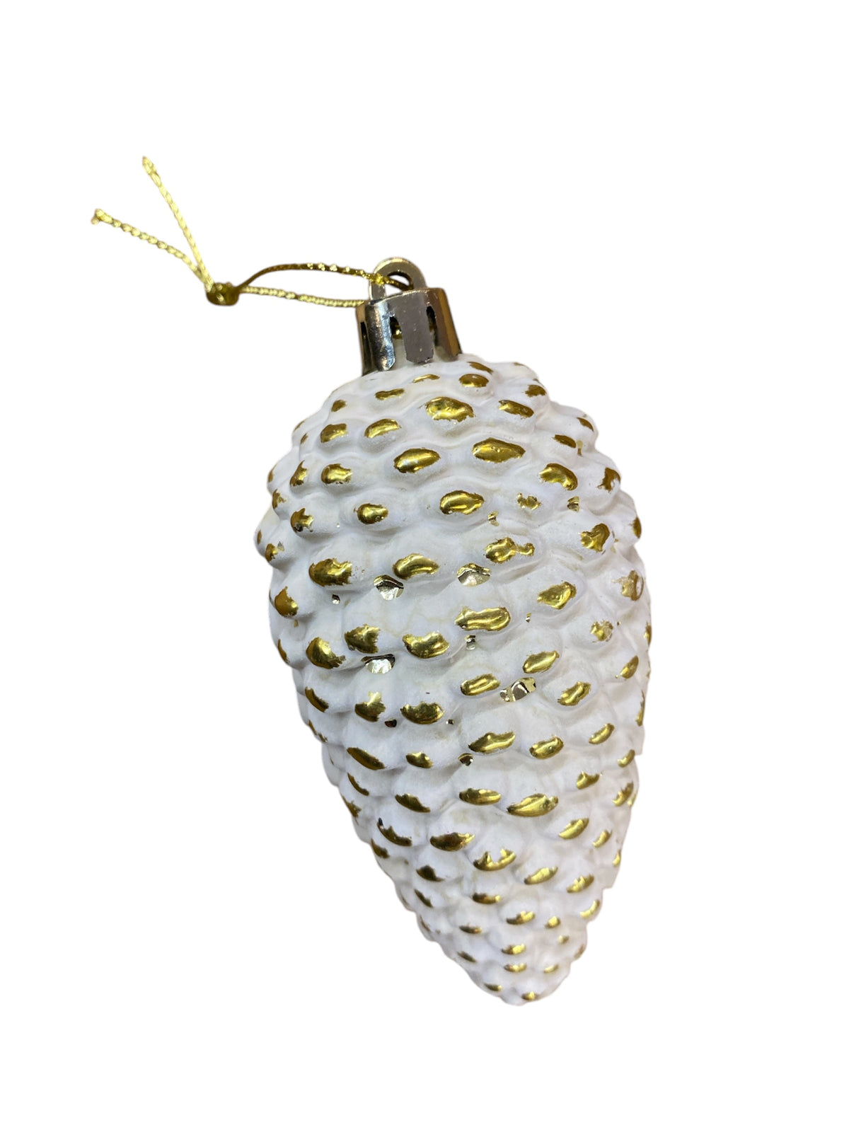 Holly & Ivy Hanging Pinecone - White