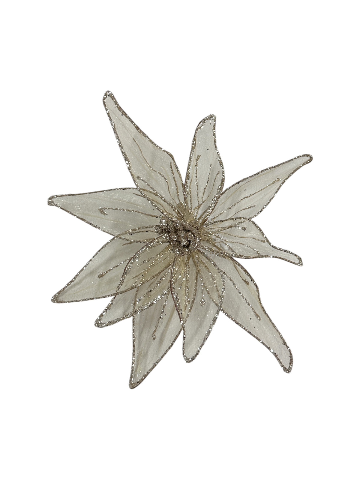 Gala Glitter Poinsettia Clip - Gold