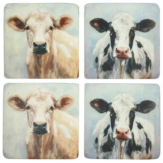 NF Living Moo-la-la Resin Coaster Set of 4