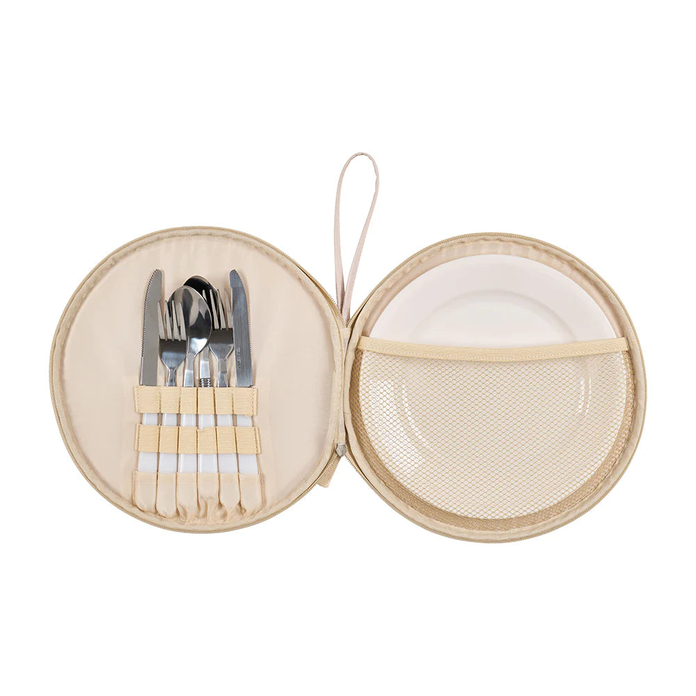 Annabel Trends Picnic Round Plate Set Trailing Natives Tan MS