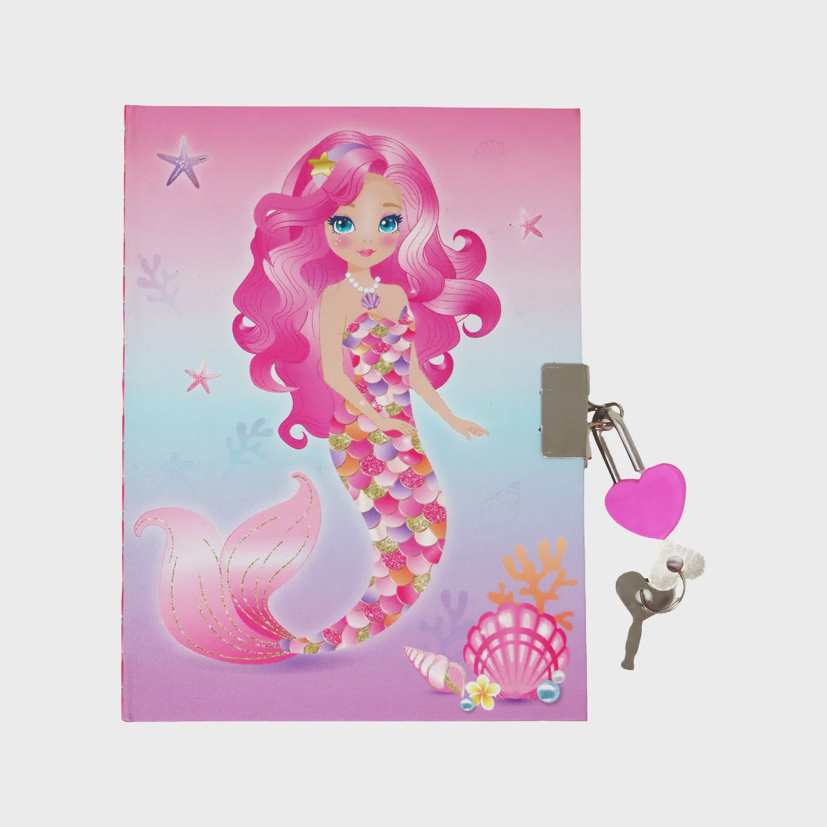 Pink Poppy Mermaid Lockable Diary (Strawberry Scented)