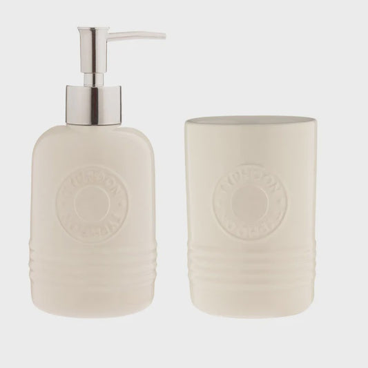 Typhoon Dispenser & Tumbler Set 320ml Cream
