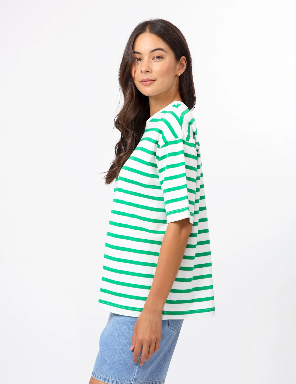 Stella + Gemma Porter Tee - Emerald Stripe