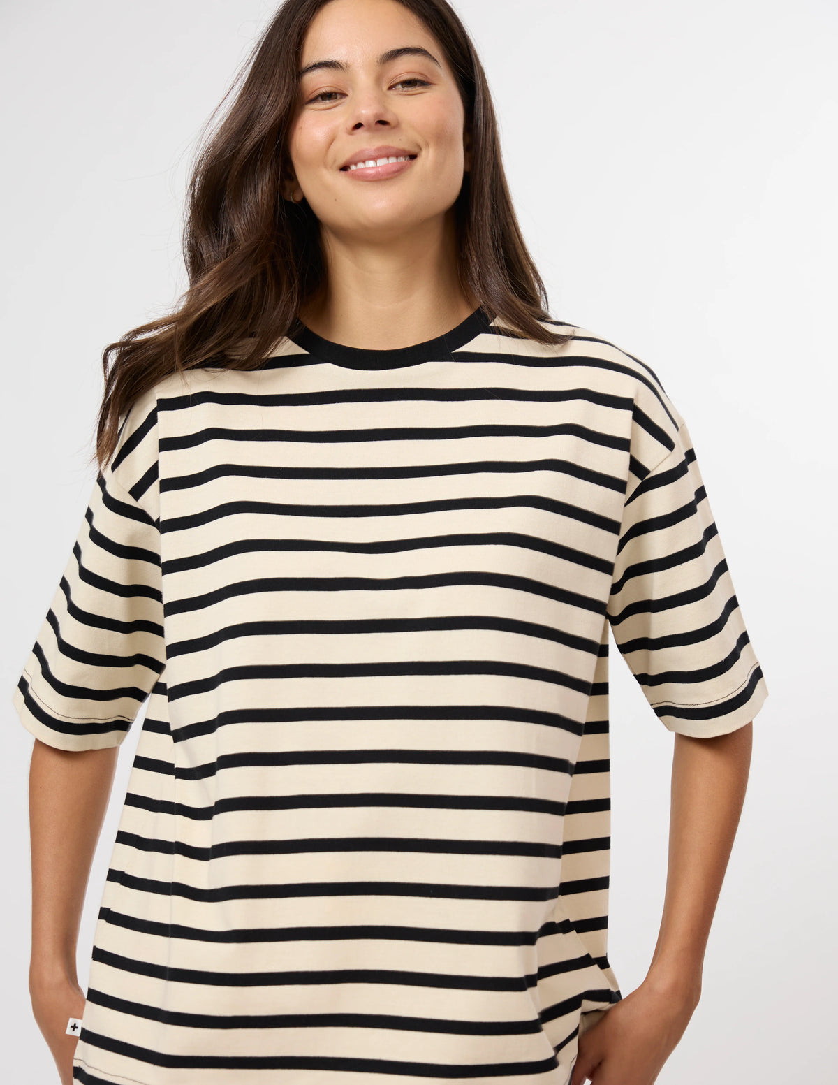 Stella + Gemma Porter Tee - Ecru & Black Stripe