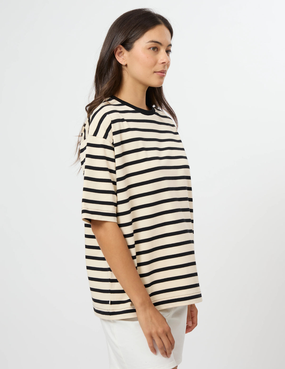 Stella + Gemma Porter Tee - Ecru & Black Stripe