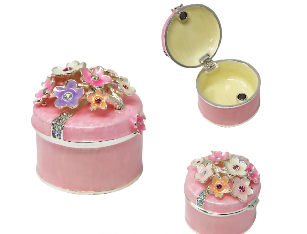 Pink Poppy Pastel Treasure Trinket Box