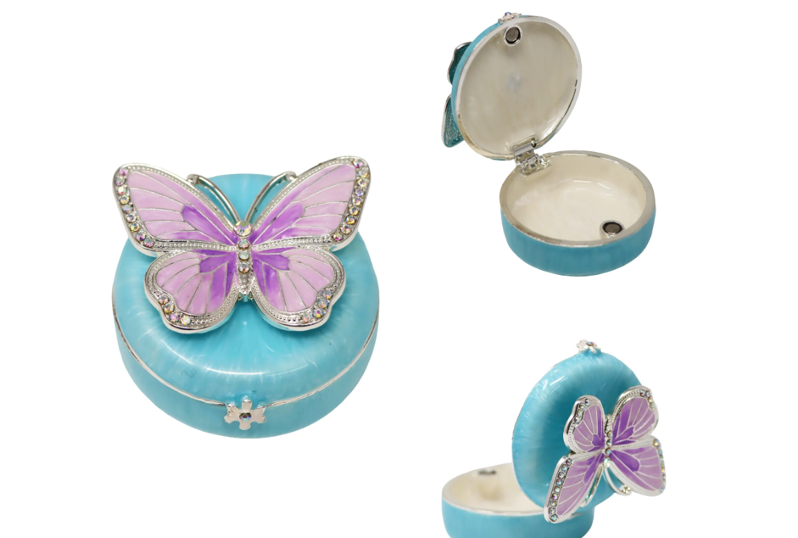 Pink Poppy Pastel Treasure Trinket Box