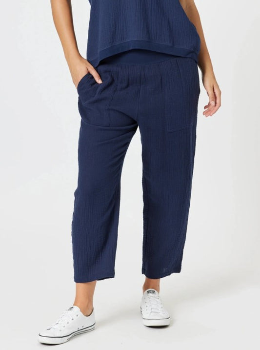 Threadz Basics Byron Cotton 7/8 Pants Navy