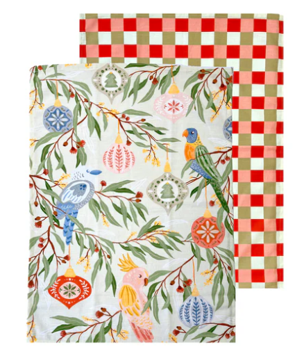 j.elliot Australian Bird Christmas Tea Towel 2 pack