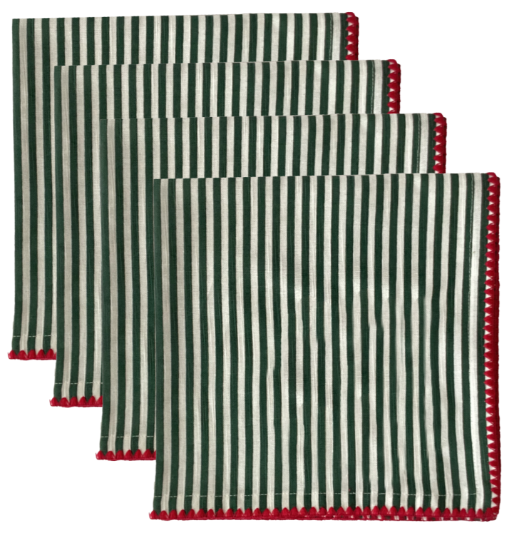 j.elliot Christmas Stripe Napkins 4 pack