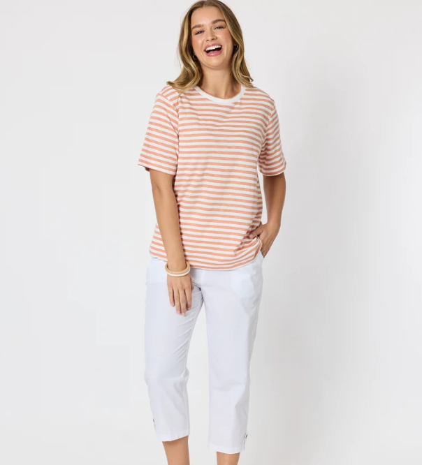 Threadz Charmed Stripe Tee - Ginger