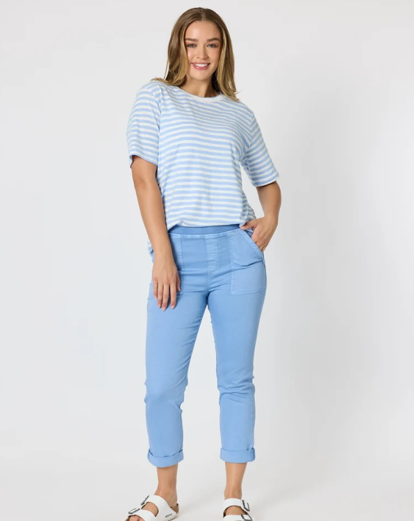Threadz Charmed Stripe Tee - Sky Blue