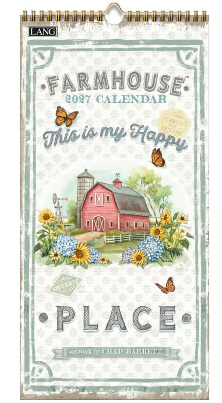 LANG  2027 Vertical Calendar - Farmhouse