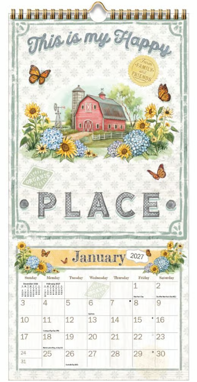LANG  2027 Vertical Calendar - Farmhouse