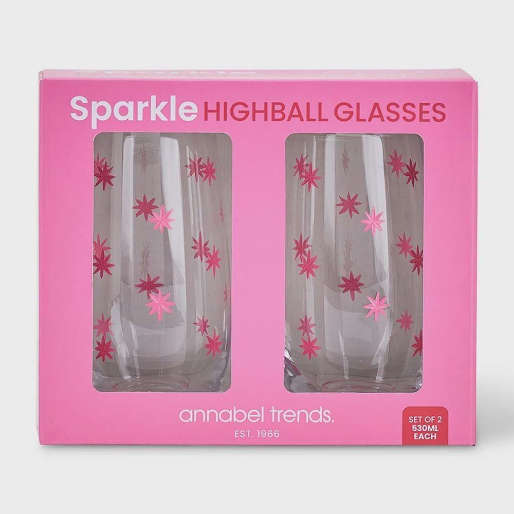 Annabel Trends Sparkle Highball Glasses (set of 2)