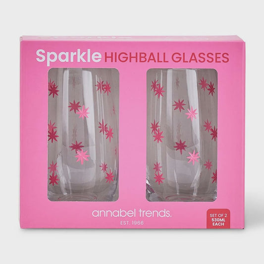 Annabel Trends Sparkle Highball Glasses (set of 2)