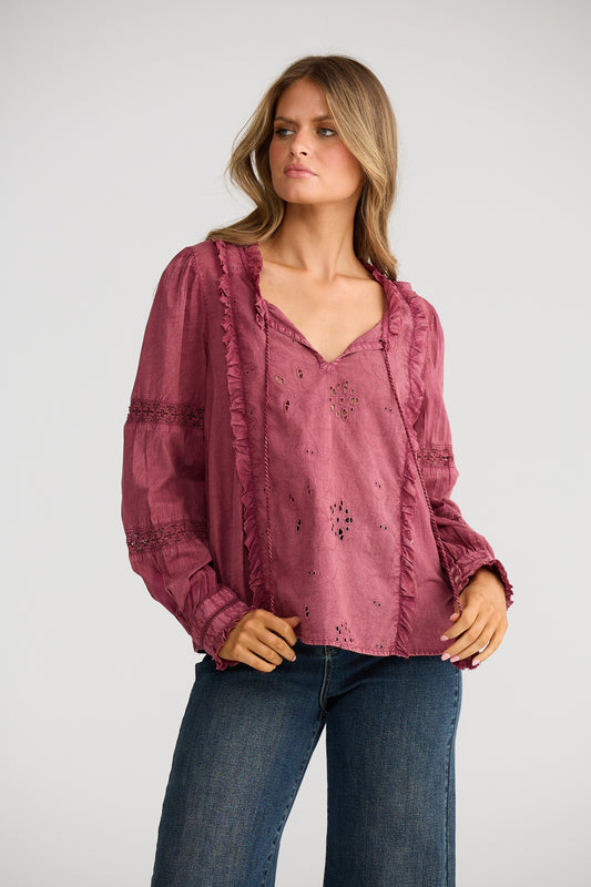 Talisman Gloria Top - Burgundy