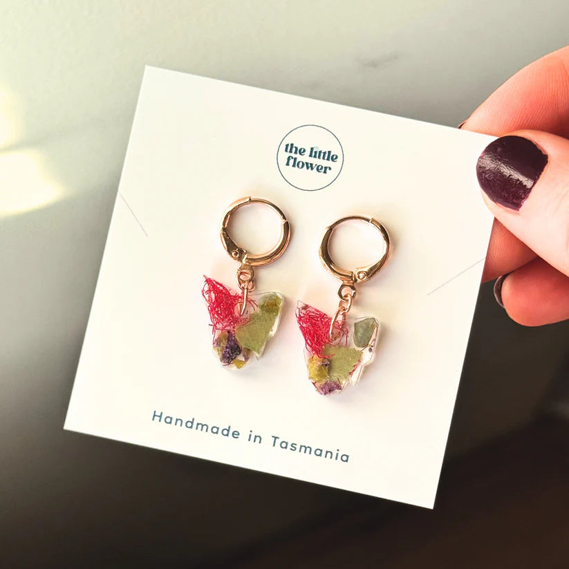 The Little Flower Handmade Lutruwita Huggies Earrings