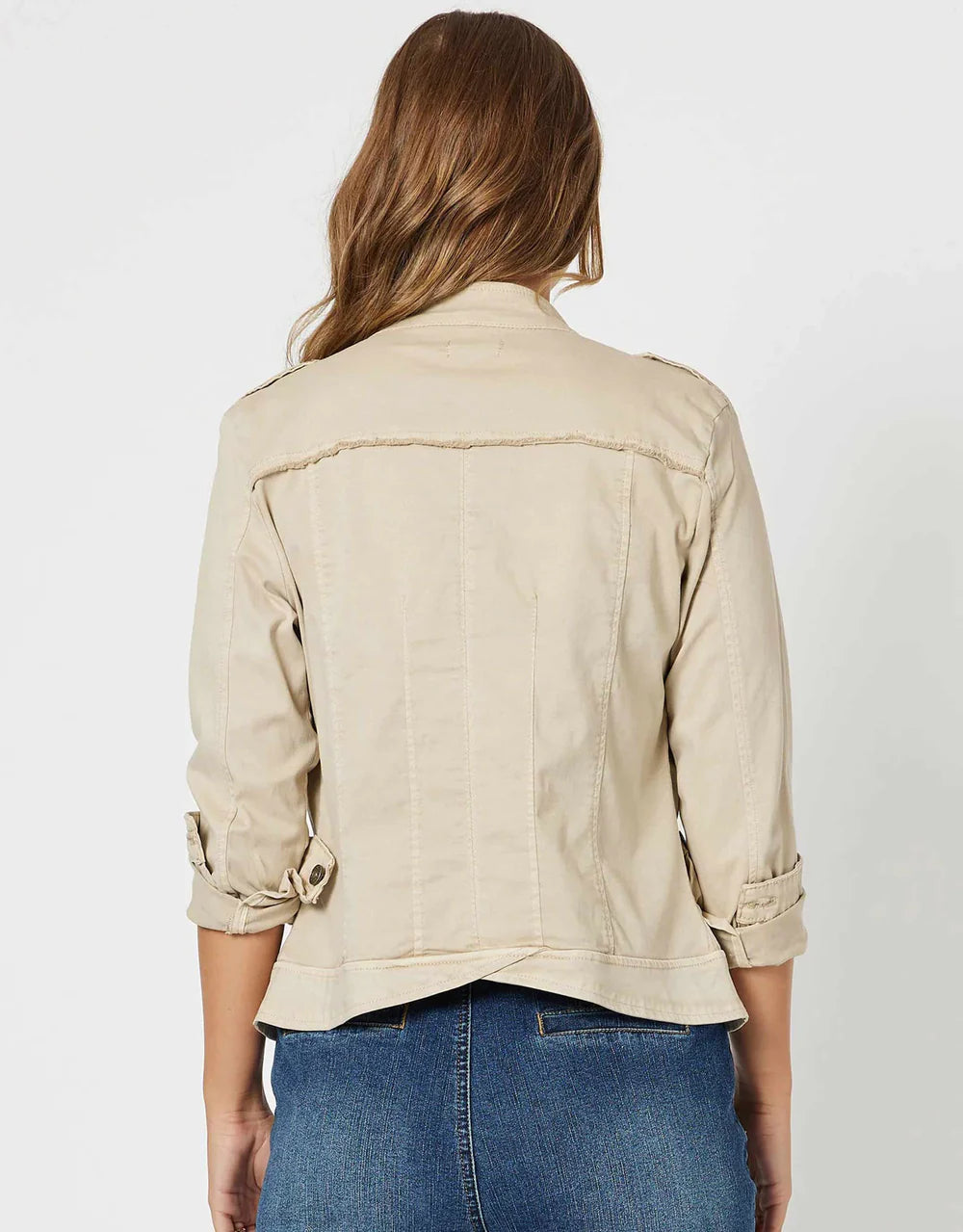 Threadz Military Denim Jacket - Natural